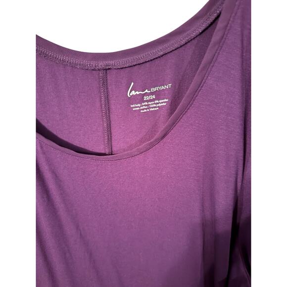Lane Bryant Deep Purple Tunic Top with Chiffon Hem, Size 22–24 - Picture 4 of 4